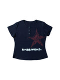Vintage Y2k Crop Top T-shirt Women Aesthetic Grunge Tee Shirts Femme Star Print Punk Gothic Streetwear Graphic