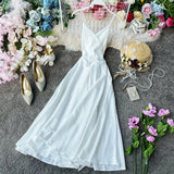 2022 Summer Women Slip Satin Dress Backless Belted Elegant Vacation Party Midi