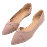 Zingj Bird New Fashion Pointed Head Shallow Mouth Side Empty Flat With Flat Bottom Pregnant Women With Versatile Single Shoes Powder Black Work Women's Shoes-Outfit