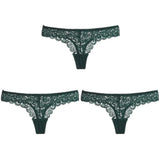 3PCS/Set Sexy Panties Women Low-waist Briefs Female Lace Embroidery Underwear Transparent G String Underpant