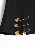 Zingj Pin Decoration Suit Female Autumn 2024 New Fashion Mesh Stitching Long Sleeve Slim Slim