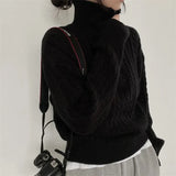 Dark Academia Half Zip Up Cable Knit SweaterOutfit