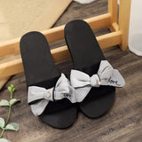 women Bohemia Floral Beach Sandals Striped bow Slippers Flip Flops For Women Summer slippers 3CM High heel
