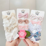 New Printed Bowknot Hair Clips For Cute Girls Lace Handmade Hairpins Boutique Barrettes Headwear Kids Hair