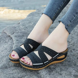 Heel Slippers Women's Shoes 2023 Spring And Summer New Fish Mouth Thick Soles Large Size Hollowed-Out Sandals Popular