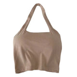 Camisole With Build-in Bras Girls Padded Tank Crop Top Summer Chic Women Soft Stretchy Cami Sleeveless
