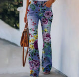 Zingj Plus Size Women's 2024 Ebay Large Size Women's Casual Pants Digital Print Pattern Pants-Outfit