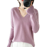Zingj Out Makes Bottom Unlined Upper Garment Female Autumn Dong New Style Sweater Inside Jacket Long Sleeve Sets Foreign Style Slim V Gets Sweater Female-Outfit