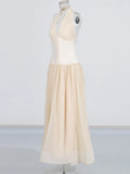 Light-Cooked Windy Sexy V-Neck Hanging Neck Dress Dress 2025 New Niche Girded Lanky Dress