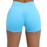 Zingj Hip Yoga Shorts Elastic High Waist Running Fitness Shorts Skinny Naked Sports Three Point Shorts-Outfit