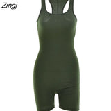 Knitted Sexy Sleeveless Playsuit Women White Backless Bodycon New Rompers Women Spring Casual Skinny Sporty