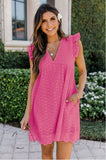 Dress Lace Jacquard Hollow Pocket
