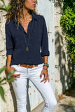 2020 Spring Autumn Fashion Lapel Long Sleeve Women's Buttons Shirt Casual Loose Solid Pocket Ladies Shirt Tops Plus