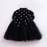 Kids Dresses For Girls Long Sleeve Children Clothing Polka Dot Tulle Tutu Girls Casual School Wear Princess Party