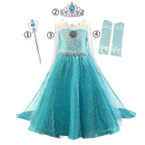 Halloween Costume for Girls Children Clothing Princess Dress Girl Birthday Cosplay Clothes Belle Dress Send Crown New