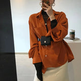 Autumn Long Sleeve Blouse Shirts Vintage Loose Female Casual Streetwear Lady Korean