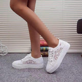 Large-Size Women's Shoes New Hollow Mesh Breathable Loose Cake Leisure Single Shoes