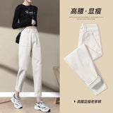 Zingj 2024 New Harron Straight Tube Radish Dad Pants Fall-Outfit