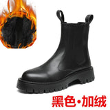 Zingj Size Men's Martens 45 British Wind Chelsea Men's Boots 46 Winter Cargo High-Top Leather Boots And Down