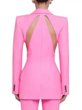Zingj 2024 New Fashion Hollow Out Design Sense Show Thin Suit Show Legs Suit Pants Casual Professional Suit