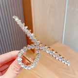 Women Elegant Luxury Crystal Pearls Geometric Big Metal Hair Claws Sweet Headband Hair Clip Hairpin Fashion Hair