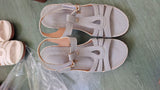 New Roman Sandals Summer Women's Large Car Sewing Toe Weaving Coarse High Heel