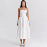 Tube Pleated Midi Dress- Outfit