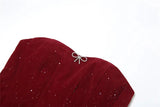 Sequin Strapless Puff Skirt Mini Dress- Outfit