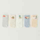 5 Pairs/lot Summer Mesh Socks For Newborns Baby Cute Cartoon Socks For Girls Thin Soft Cotton Boy Child Socks
