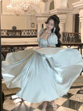 Elegant Princess Evening Party Dress Women Vintage Romantic Prom Vestidos Korean A-line Graduation Dresses Summer