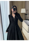Vintage White Long Sleeve Knitted Midi Dresses for Women 2023 Autumn Casual Fashion Slim Elegant Party Female