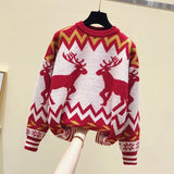 autumn and winter knit sweater women Korean style loose and lazy style pullover long sleeve o