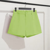 Zingj And Summer Slim Show Thin Shorts Female Blue New 2024 Korean Version Design Sense Casual A Word Wear Wide-Leg