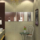 3D Acrylic Square Shaped Mirror Wall Stickers Silver Removable Art Wall Stickers Home Decor Wall Decors