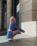 Cropped Blazer And Pleated Mini Skirt Set-Outfit