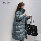 2021 Long Jacket Women 90% White Duck Down Parka New Winter Blue Down Coat Female Yellow Down Thick Warm