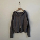 Double-headed Zipper Solid Color Hooded CardiganOutfit
