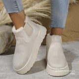 Plus Velvet Round Head Cover Snow Boots Women 44 Thick-Soled Loose Belt Plus Velvet Cotton Shoes