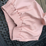 High Waist White PU Shorts Women Loose Faux Leather Runner Shorts Summer Streetwear Sexy Wide Leg Shorts For