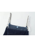Vintage Denim Spaghetti Strap Mini Dress Streetwear Harajuku Sleeveless High Waist Female Party Club Kawaii A-line