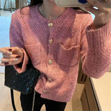 Zingj New Gentle Small Fragrant Wind Soft Waxy Knit Cardigan Female French Socialite Temperament Short Sweater Coat-Outfit