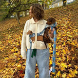Puppy Pattern Cardigan- Outfit