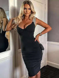 2022 New Summer Tassels Bandage Dress Women Sexy Spaghetti Strap Fringe Midi Celebrity Runway Evening Party Dress