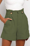 Summer Solid Color High Waist Frill Baggy