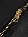 Spring Summer Luxury Black Soft Faxu Faux Leather Mini Swing Skirt Zipper Designer Clothes Women Streetwear Fashion