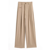 High Sense Suit Pants Female Spring And Summer 2025 New High Waist Hanging Feeling Wide Leg Pants Loose Thin Narrow Version Of The Floor Trousers-Outfit