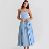 Tube Pleated Midi Dress- Outfit