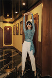 Mesh Turtleneck Long Blouse Women See Through Transparent Sheer Top Floral Side Split Long Sleeve Ladies Blouse