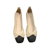 Zingj Wind Grandma Ladle Shoes Female 2024 Spring And Autumn New Soft Leather Soft Sole Super Soft Bean Shoes Lazy Shallow Mouth Flat Single Shoes-Outfit