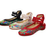 Zingj Style Embroidered Cloth Shoes And Sandals Women's Retro Dance Shoes Performance Dress With Women's